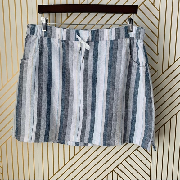 Aventura Nomad Skirt striped stripes organic cotton drawstring waist L large - Picture 5 of 7